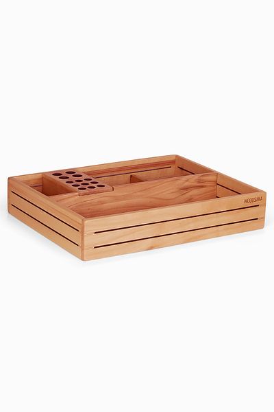 Woodsaka Κουτί επιτραπέζιου οργανωτή και αξεσουάρ Cherry 3 γραμμών