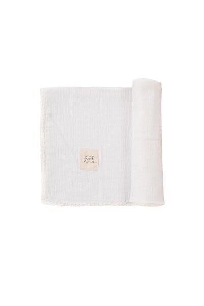 Little Gusto Baby Muslin Diaper Cover and Pouch Set Organic Cotton 120 Cm White