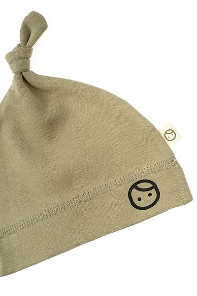 Little Gusto Knotted Hat Newborn Khaki Organic Cotton