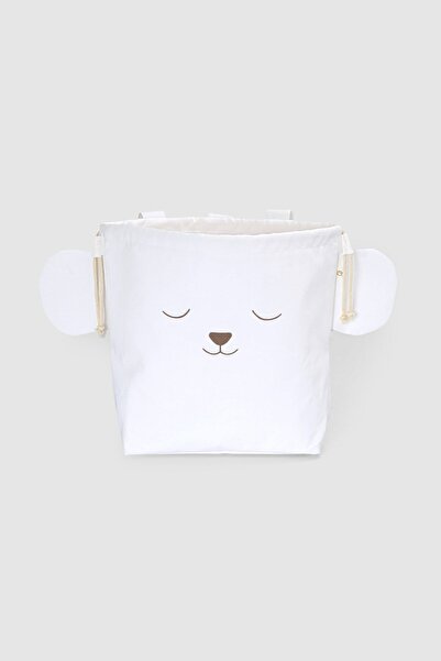 Little Gusto Organik Pamuk Yatak Yanı Oyuncak Sepeti Ayıcık