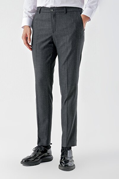 Morven Men's Smoked Polyviscon Trend Patterned Dynamic Fit Classic Trousers