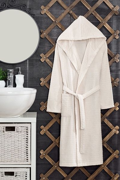 Casnack Μπουρνούζι Quina Beige Oversize με κουκούλα