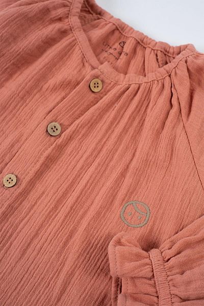 Little Gusto Pink Muslin Baby Shirt - Organic Cotton