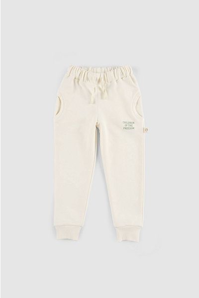 Little Gusto Baby Pants Ecru Organic Cotton