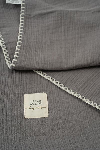 Little Gusto Baby Muslin Diaper Cover and Pouch Set Organic Cotton 120 Cm Gray
