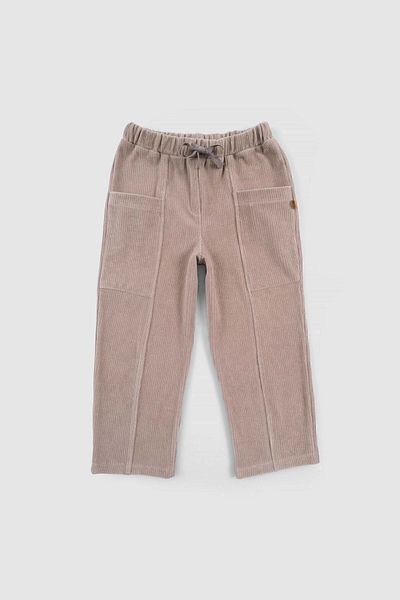 Little Gusto Kids Velvet Trousers Brown