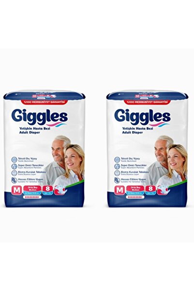 giggles Yetişkin Bel Bantlı Hasta Bezi Medium 16 Adet