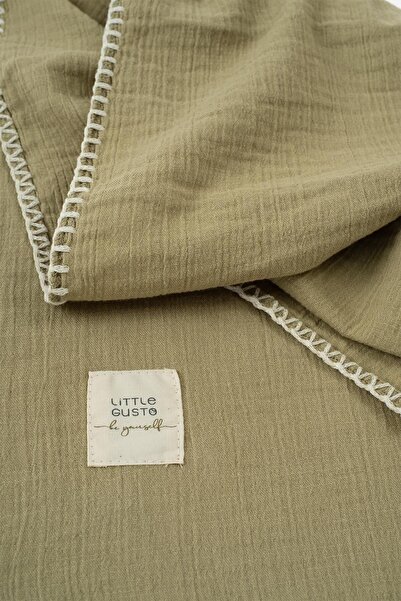 Little Gusto Baby Muslin Diaper Cover and Pouch Set Organic Cotton 120 Cm Khaki