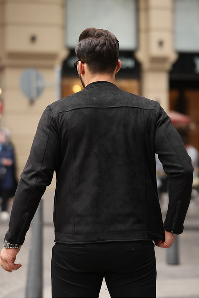 gm giyimarket Чоловіча водо- та вітронепроникна сезонна замшева куртка на підкладці з тонкою облягаючою підкладкою