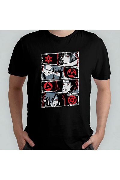 Pixxa Μοντέλο μπλουζάκι Naruto Sharingans 100% Cotton Crew Neck - 2