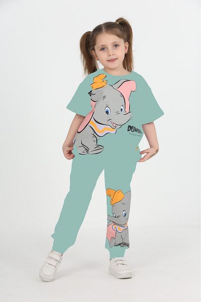 BUUFUU K z Cocuk Dumbo Bask l T shirt E ofman Ikili Tak m Fiyat Yorumlar Trendyol