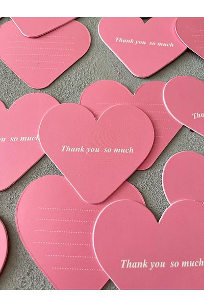 Meyofficial Heart Pattern Thank You and Note Card