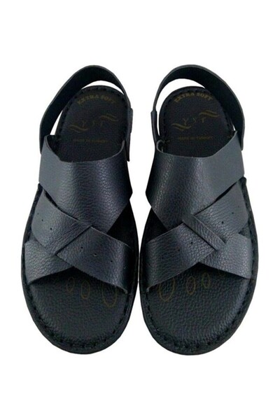 BERAT Hac Sandaleti, Umre Sandaleti, Siyah Renk, 43 Numara, Deri , Terlik, Rahat ve Yumuşak Taban