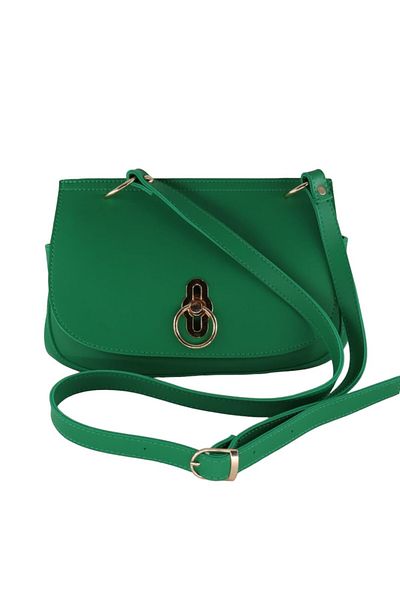 HFKY Geantă de umăr pentru femei cu curea și blocare frontală - Geantă Crossbody