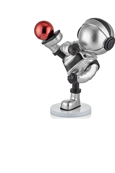 LAMEDORE Astronaut Doing Karate Silver Küçük Dekoratif Obje 35x23x42 cm 1XSJ-...