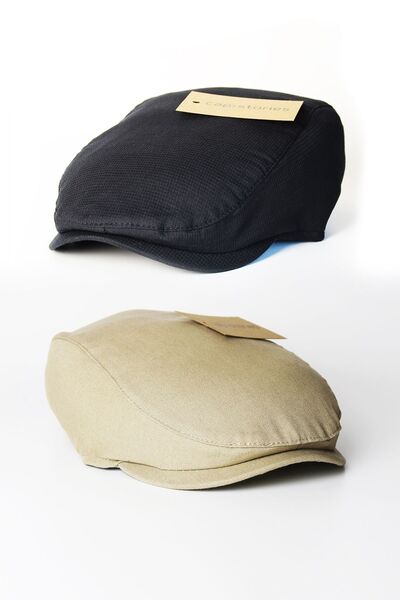 Capstories 2'li Erkek Kasket Şapka Takımı Standart Beden Her Mevsim Şapkalar