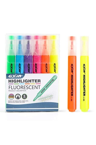 gxin Canlı Highlighter 6 Renk Fosforlu Kalem Seti