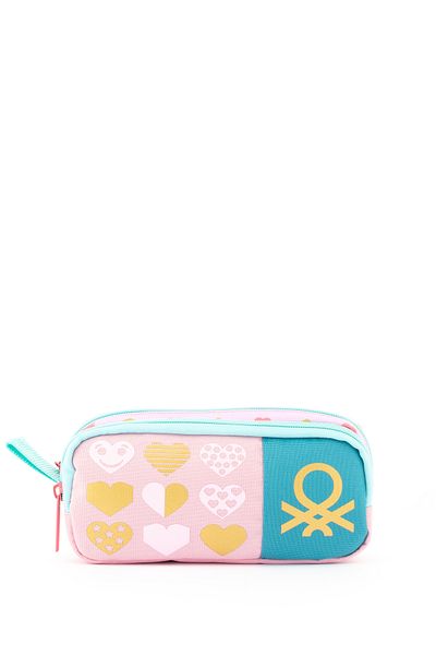 United Colors of Benetton Girl's Pencil Holder - Double Compartment, Heart Detail