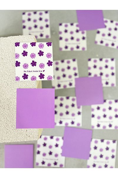 Meyofficial Lilac purple flower patterned gift note card 20pcs