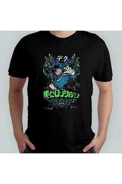 Pixxa My Hero Academia Deku Midoriya - Μοντέλο T-Shirt από 100% βαμβακερό λαιμόκοψη - 1