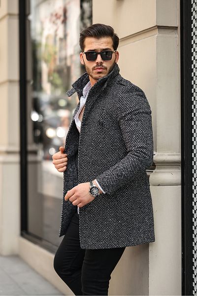 gm giyimarket Ανδρικό Μακρύ Παλτό - Slim Fit