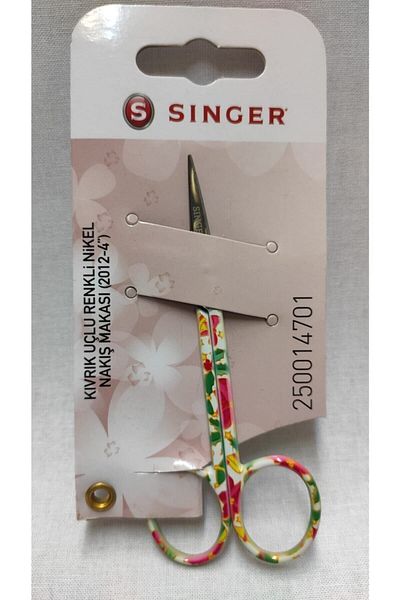 SİNGER مقص تطريز منقوش بطرف منحني