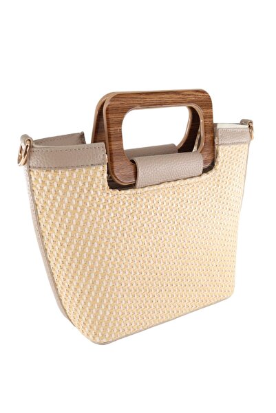 HFKY Hasır Kulplu El Çantası. Hasır Omuz Çantası. Postacı Çantası.HFKY284