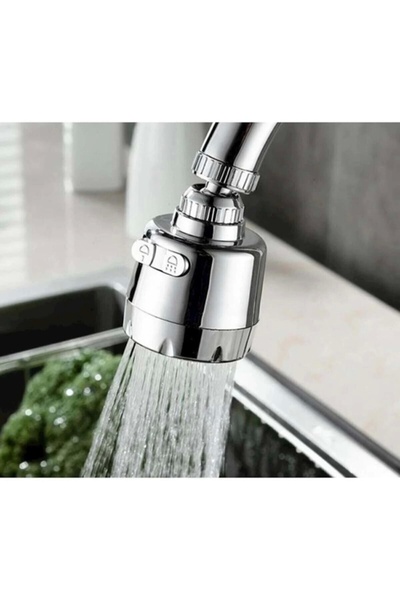 LarinHome Krom Tasarruflu Oynar Başlık Tazyikli Eviye Musluk Spiral Batarya U...