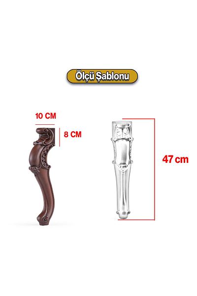 Badem10 4 bucăți din plastic Valenta picior de masă de cafea cu model din lemn 47 cm Mobilier Zigon Tea Masă de cafea mijlocie picioare picioare