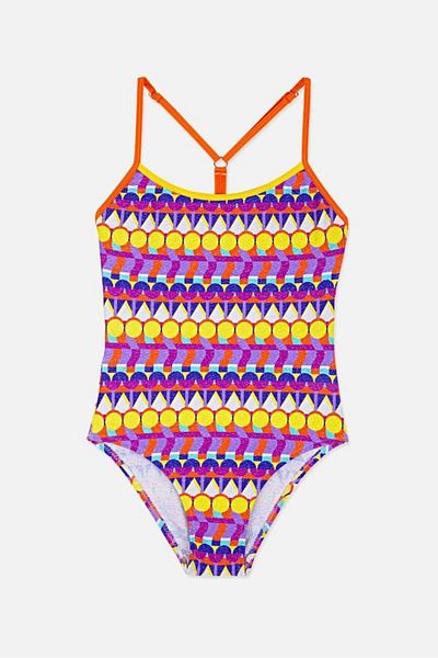 AYYILDIZ 4952 Costum de baie pentru fetiță cu model violet