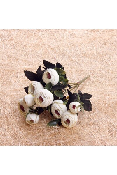 HİSARAKSESUAR Krem Şakayık Çiçek 8 Li – Yapay Buket, Yaka Çiçeği