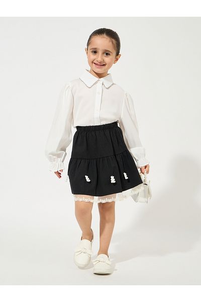 Styli Solid Volume Sleeves Shirt with Button Placket