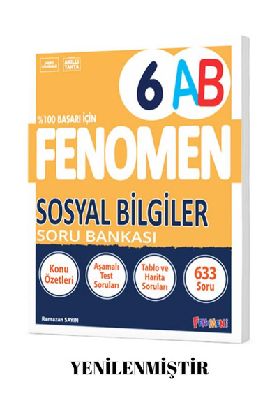 Fenomen Yayıncılık FENOMEN 6 SOSYAL BILGILER (A-B) SORU BANKASI YENİ ÜRÜN