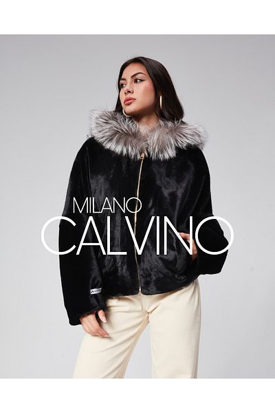 Milano Calvino Alcantara Fabric Hooded Fur Coat