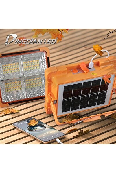 fullreyon Güneş Enerjisi İle Dolan Powerbank, 200 Watt Solar Projektör, 4 Işı...