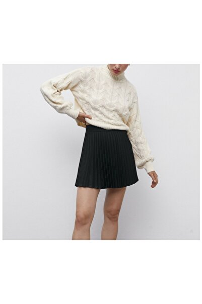 DRESSY CL Prevailing Collar Jacquard Patterned Comfortable Crop Women's Knitwear Sweater