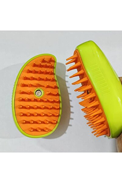 MAB USB Şarjlı Buharlı Kedi & Köpek Tüy Temizleme Fırçası Tarağı - Masaj Aleti, Yumuşak Silikon Fırça