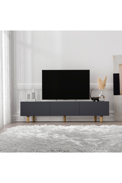 MERT SERT MOBİLYA 180cm Tv Sehpası, Ahşap Ayak
