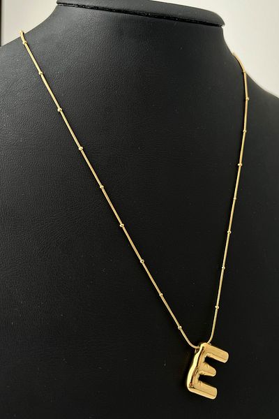 Modex Steel Balloon Letter Necklace (Letter:2cm Chain:44+5cm)