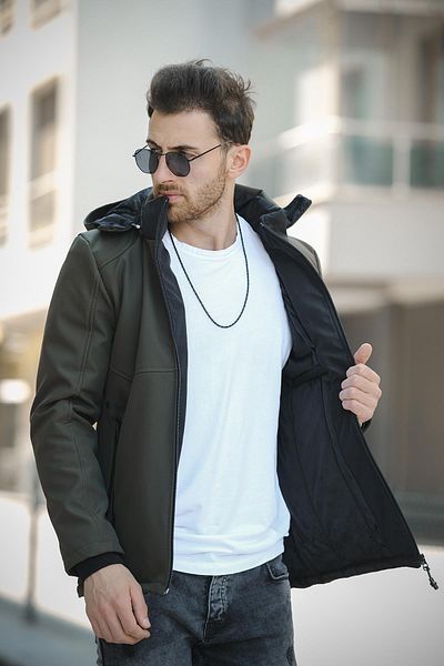 Oksit Ανδρικό παλτό Softshell - Majuro Outdoor, νερό, κρύο και αντιανεμικό, με επένδυση από γούνα στο εσωτερικό
