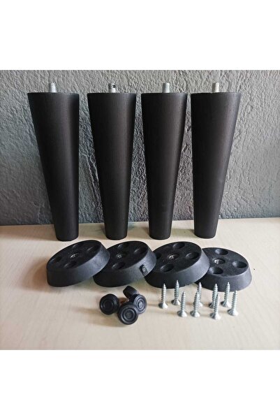 Dijital Bazar أسود 15 سم مدبب مخرطة القدم أريكة مقعد وحدة الساق