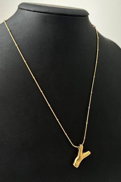 Modex Letter Colored Steel Balloon Necklace - 2cm Letter, 44 5cm Chain