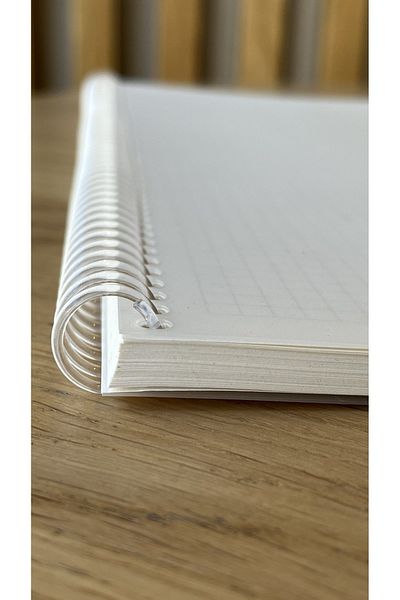 Fark Tanıtım A4 Transparent Cover, Ripstop, Waterproof, Spiral, 60 Sheets, Checkered Notebook