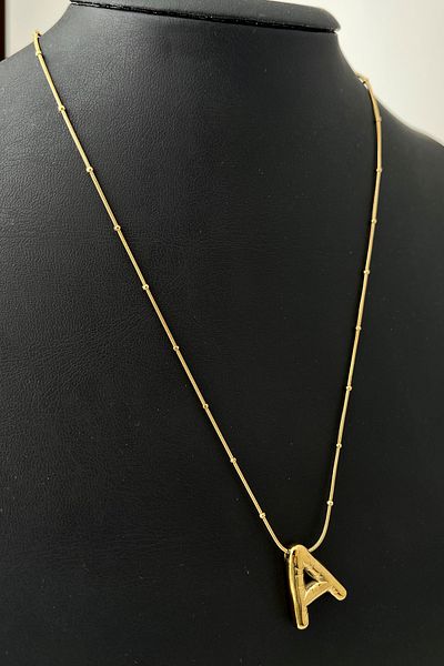 Modex Steel Balloon Letter Necklace (Letter:2cm Chain:44+5cm)
