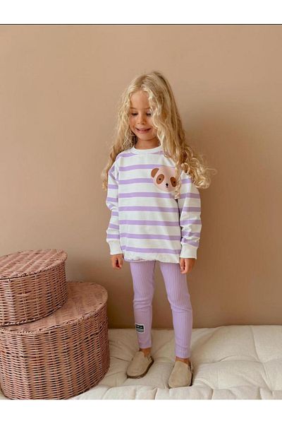 ipekkids 2 Thread Upper and Lower Ribbed Suit Set for Kids