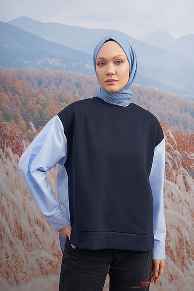 ARMANDA Şal rustic din bumbac - albastru denim