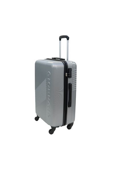 Giordano Logo Series Medium Suitcase Silver, ABS HardShell Lightweight Durable Secure Number Lock.