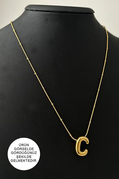 Modex Steel Letter C Balloon Pendant (Letter:1.5cm Chain:44+5)