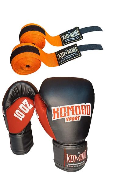 KOMODO SPORT Kick Boxing Gloves and Bandage Set of 2 - Syhb 1001