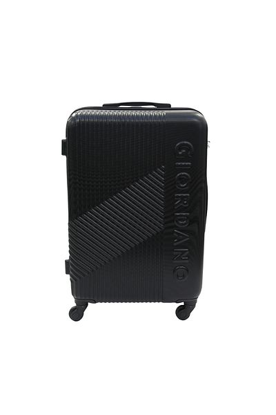 Giordano Logo Series Medium Suitcase Black, ABS HardShell Lightweight Durable Secure Number Lock.